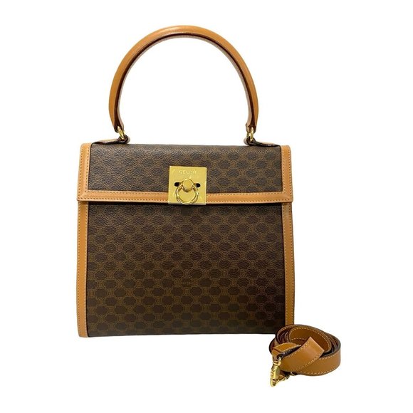 CELINE Brown Leather Shoulder Bag - Picture 1 of 9